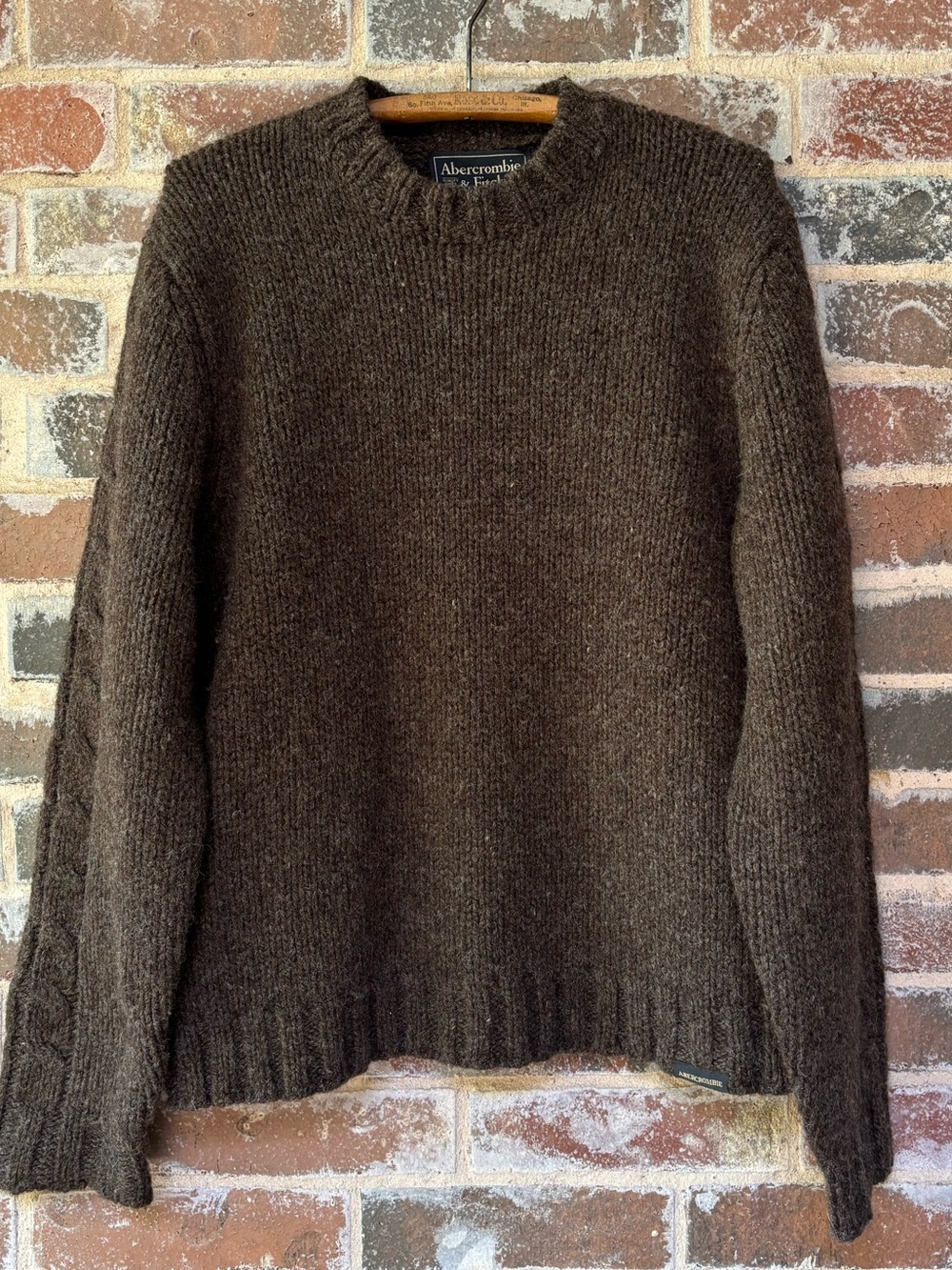 Abercrombie & Fitch Men's Dark Brown Wool Sweater